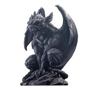 JORAE Winged Gargoyle Statue Indoor Outdoor Home Decor Sitting Guardian Sculpture Halloween Figurines, 9 in, Polyresin