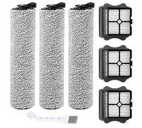 JORAIR iFloor 3 Replacement HEPA Filter and Brush Roll Compatible with Tineco iFloor 3 and Floor One S3 Cordless Wet Dry Vacuum Cleaner (3 Brush Rollers and 3 Vacuum Cleaner Filters)