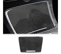 JORAsa for Mercedes Benz C-Class W205 GLC C180 C200 C300,Real Carbon Fiber Accessory Auto Inner Parts Car Center Console Cup Holder Panel Frame Storage Box Panel Cover Sticker Interior Trim,Black