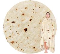 Jorbest Burritos Tortilla Wrap Blanket for Adults and Kids, Double Sided Funny Food Throw Blanket for Everyone, Novelty Gifts for Teen, 285 GSM Soft Flannel Taco Blanket, 60 inches Beige