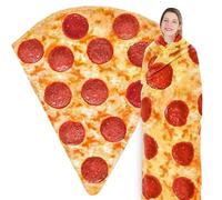 Jorbest Pizza Blanket Adult Size 80 Inches Birthday Gifts for Women Men Mom Teen Boys Girls, Novelty Pizza Throw Blanket Funny Gifts for Adult and Kids, 285 GSM Soft Flannel Fun Food Blanket (Red)