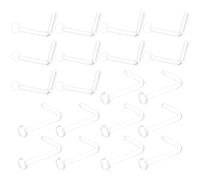 JORcadis 20 Pack L-Shaped Bendable Nose Piercing Retainers,Clear Nose Studs, Transparent Plastic Nose Studs for School Work Professional Settings, Hypoallergenic Comfort for Sensitive Skin