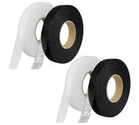 JORcadis 4 Rolls, Hemming Tape, Double Sided Bonding Web Lining 2 Black 2 White, Hemming Tape for Trousers, Quick Fabric Adjustments, 64m Length x 2cm Width per Roll