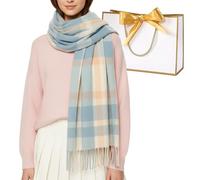 JORcadis 60cm × 200cm Elegant Milan Color with Gold Frame White Bag, Scarf for Women UK, Ladies Scarf Gift Set in Box, Soft and Warm Neck Scarf, Christmas Gifts for Women