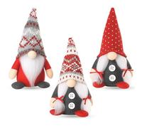 JORcadis Christmas Ornaments for the Home, 20×8×5 cm, Set of 3 Faceless Elder Figurines, Festive Xmas Decor for Tree, Mantel and Tabletop Display, Christmas Decor Home