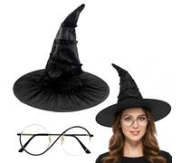JORcadis Elphaba Costume, Elphaba Hat And Glasses Set, Witch Costume Accessories For Halloween Parties, Cosplay Events, Theater Performances And Carnival Celebrations