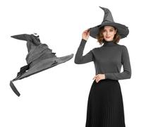 JORcadis Grey Wizard Hat, Witch Hat for Adults, Wizard Costume Fancy Dress Accessory Adult, Witches Role Play Outfit for World Book Day, Halloween Cosplay Party Carnival Celebration