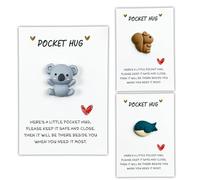 JORcadis Pocket Hug Gift, 3 Little Pocket Hugs for Friends, 8×5.5×1 cm, Resin Keepsake Cards for Long Distance Relationships, Encouragement Gifts for Loved Ones, Pocket Hugs