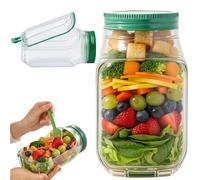 JORcadis Salad Pod Jar, 2026 New Portable Salad Container with Side Opening, Leak-Proof Lid, Compact Design for On-The-Go Meals, Office Lunch, Travel and Party or Picnic(1PCS)