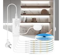 JORCEDI 12V COB LED Strip Light with Touch and Sweep dimmer - Warm White Cabinet Lighting for Kitchens, Display cabinets, and Monitors (White,2M/6.6ft)