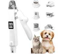 JORCEDI 2-in-1 LED Dog Nail Grinder & Clipper - Safe, Silent Pet Nail Trimmer with File for Small, Medium, and Large Dogs & Cats (One)