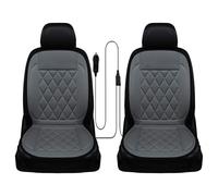 JORCEDI 2026 Comfortable Leather Heated Seat Covers, Universal Seat Cover Pad, Soft Car Seat Covers with Full Back Seat Protector Pure (Black/Brown/Grey) For Winter (Grey,2Seat)