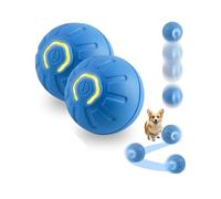 JORCEDI 2026 Dog Toy Ball - Automatic Moving Dog Toy, Rechargeable USB Interactive Pet Toy with LED Flash Light, High Bounce Indoor Outdoor (Blue,2pcs)