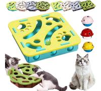JORCEDI 2026 New Scratch Puzzle Enrichment Box, Cat Nail File Enrichment Box, Featuring 3 Bell Balls, Interactive Cat Puzzle Toy, A Stress-Free Alternative to Clippers and Grinders (Teal square)
