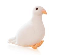 JORCEDI 2026 Update Soft & Realistic Pigeon Plush Toy - 20cm(7.87in) Cute Stuffed Peace Bird Doll, Cuddly Simulation Pigeon for Kids, Friends, Home Decor & Gift (White)