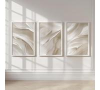 JORCEDI 3 Piece Beige Abstract Poster Set, Modern Boho Wall Decor in Aesthetic Style, Versatile for Living Room & Bedroom, Unframed (50 * 70cm)