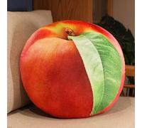 JORCEDI 3D Realistic Fruit Stuffed Pillow, Novelty Soft Cuddly Cushion for Sofa Bed Decor, Multi Fruit Shapes Available, Plush Toy for Boys Girls (Nectarine 45×45 cm)