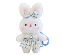 JORCEDI 8.27" Cute Plush Bunny Keyring, Fluffy Rabbit Teddy Stuffed Animal Pendant, Soft Easter Bunny Keychain, Cuddly Plushie Gift for Girls (Colorful skirt,21cm(8.27))