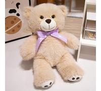 JORCEDI 9.8/13.7in Cute Teddy Bear Stuffed Animal, Soft and Huggable Small Teddy Bear Plush Toy with Bow, Cuddly Doll for Kids Adults Birthday Gift (beige,25cm)