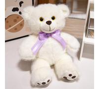 JORCEDI 9.8/13.7in Cute Teddy Bear Stuffed Animal, Soft and Huggable Small Teddy Bear Plush Toy with Bow, Cuddly Doll for Kids Adults Birthday Gift (white,25cm)