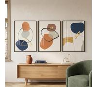 JORCEDI Abstract Canvas Wall Art Set of 3 Modern Minimalist Geometric Prints Neutral Contemporary Artwork for Living Room Bedroom Hallway Office Decor Unframed Canvas Pictures (Beige,40 x 60 cm)