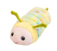 JORCEDI Adorable Caterpillar Plush, Kawaii Insect Stuffed Toy, Rainbow Gradient Bug Pillow, Great Gift for Kids. (yellow)