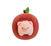 JORCEDI Apple baby pig plush toy - fruit-shaped - two-in-one cute doll design - home decoration - suitable for boys and girls (Pink and Red,18.11in)