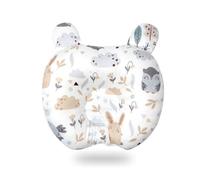 JORCEDI Baby Pillow Newborn Flat Head, Support Baby Head Shaping Pillow, Prevent Flat Head, A Cloud-Shaped Pillow With A Hollowed-Out Center And Animal Patterns That Seems To Breathe. (30 * 23cm,Owl)