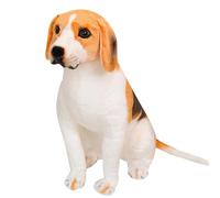JORCEDI Beagle Plush Toy, Beagle Stuffed Animal Gifts, Simulation Lie Dog Plush Toy, Light Brown and White, Cuddly Soft, Photography Props, Home Decor, For Kids (40cm)