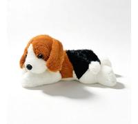 JORCEDI Beagle Soft Toy - Realistic Dog, Lying Beagle Soft Toy, BeaglePlush Toy, Soft and Cuddly Toy, Lifelike Plush Companion for the Bedroom - Suitable for All Ages (26cm)