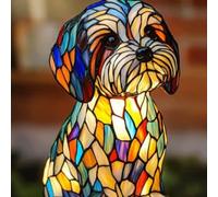JORCEDI Boxer Dog Night Light - Stained Glass Art Lamp | Energy Class A | Also Available: Corgi, Pug, Shih Tzu, Schnauzer, Dachshund (R)
