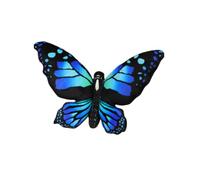 JORCEDI Butterfly cushion, plush toy with wings, soft butterfly decorative pillow, suitable for sofas and bedroom (Blue,40 * 50cm)