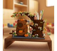 JORCEDI Capybara Building Block Pencil Holder Animal-Themed Building Block Set Animal-Shaped Office Storage Box (1800 pieces,Standard Package)