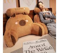 JORCEDI Capybara Plush Reading Pillow - Soft Cuddle Cushion with Neck & Arm Support, Cute Animal Backrest for Kids Adults Bed Sofa