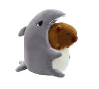 JORCEDI Capybara Plush with Removable Shark Outfits, Capybara Stuffed Animal Doll, Soft Hugging Pillow, Plushy Toy Gift for Kids (gray,45cm)