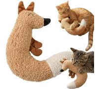 JORCEDI Cat Catnip Toy for Indoor Cats, Plush Fox Design, Bite-Resistant Chew Toy for Teeth Cleaning, Dental Health Benefits