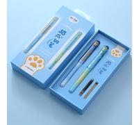 JORCEDI Cat Paw Shape Black Pens, Interesting Handwriting Pens,Biros, Includes Two Of The Same Color Fountain Pen And Replacement Ink,Tactical Pen, Very Cute Cat Paw Shape (Blue,Two)