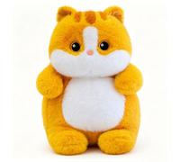 JORCEDI Cat Plush Soft Toys, 40cm Cuddly Kitten Stuffed Animal, Round Fat Cat Plush Hugging Pillow, Stuffed Cat Doll Plushies Gift for Kids and Lovers in Birthday and Christmas (Orange,40CM)