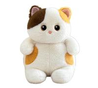 JORCEDI Cat Plush Soft Toys, 40cm Cuddly Kitten Stuffed Animal, Round Fat Cat Plush Hugging Pillow, Stuffed Cat Doll Plushies Gift for Kids and Lovers in Birthday and Christmas (Calico,40CM)