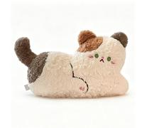 JORCEDI Cat Plush Soft Toys, Sitting and Lying Calico Cat Plush Toy, Adorable Calico Cat Cushion, Kitten Stuffed Animal Doll for Cuddling and Playing, Gift For Boys and Girls (25×40 cm)