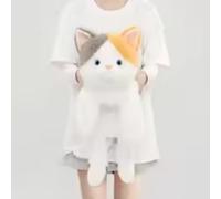 JORCEDI Cat Plush Toy 35/45/65 cm, Lying Calico Kitten Stuffed Animal, Cloud-Soft Cuddle Pillow Sleep Companion, Room Decor Gift for Kids & Adults (65cm,C)
