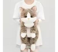 JORCEDI Cat Plush Toy 35/45/65 cm, Lying Calico Kitten Stuffed Animal, Cloud-Soft Cuddle Pillow Sleep Companion, Room Decor Gift for Kids & Adults (65cm,B)
