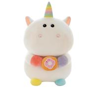 JORCEDI Colourful Unicorn Hippo Plush Toy, 21-50cm Soft Stuffed Animal Pillow, Cute Cuddly Cushion for Kids & Adults, Bedroom Decor (21cm)