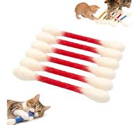 JORCEDI Cotton Swab Cat Toy with Catnip, Soft Plush Cat Chew Toy for Biting and Kicking, Interactive Felt Kitty Kicker Toy Sticks for Boredom, for Cat Lovers (A)