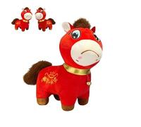 JORCEDI Crying Horse Plush Chinese New Year Crying Horse 2026 Cry-Cry Horses Mouth Sewn on Backwards,Funny Smiling Horses Plushie Figurine,New Year Decorations Symbol Wealth Good Fortune (25cm,A)