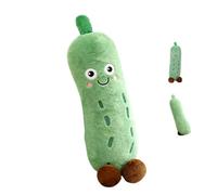 JORCEDI Cucumber Plush Toy, Cucumber Long Plush Pillow, XXL Plush Toy, Super Soft Plush Toy, Big Eyes, Cute Little Feet for Boys and Girls, Sofa Decoration (28cm)