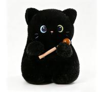 JORCEDI Cuddly Cat Soft Toy, Cat Plush Keychain, Cute Pendant for Decor and Game, Soft Cotton Cat Teddy, Cute Kitten Doll for Stress Relief and Gifting (Black,13cm)