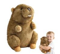 JORCEDI Cuddly Toy Marmot, 18cm/25cm/35cm Brown Marmot Plush Toy, Realistic Stuffed Animal Soft Toy Cuddly Toy for Children & Adults Great Gift Idea (Wow,35cm)