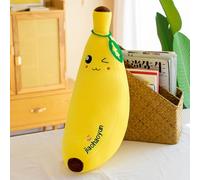 JORCEDI Cute Banana Plush Long Pillow, Soft Stuffed Fruit Body Pillow, Kawaii Cuddly Cushion Gift for Kids & Home Decor (Byellow,50CM)