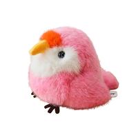 JORCEDI Cute Bird Plush Keychain, Soft Fluffy Parrot Kiwi Toucan Bag Pendant, Super Soft Cuddly Mini Stuffed Animal Keyring for Kids Birthday, Home Decor (Pink-white,15cm(5.91in))